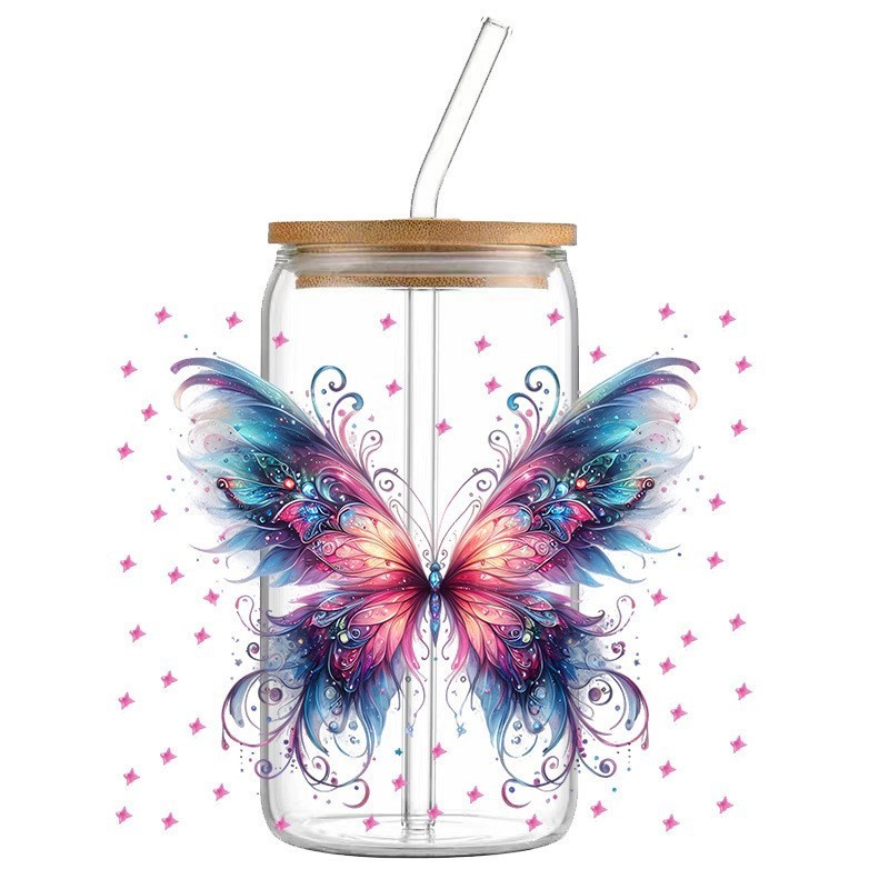 DTF cup sticker UV crystal sticker transfer sticker crystal label 20oz 16oz DTF water crystal label