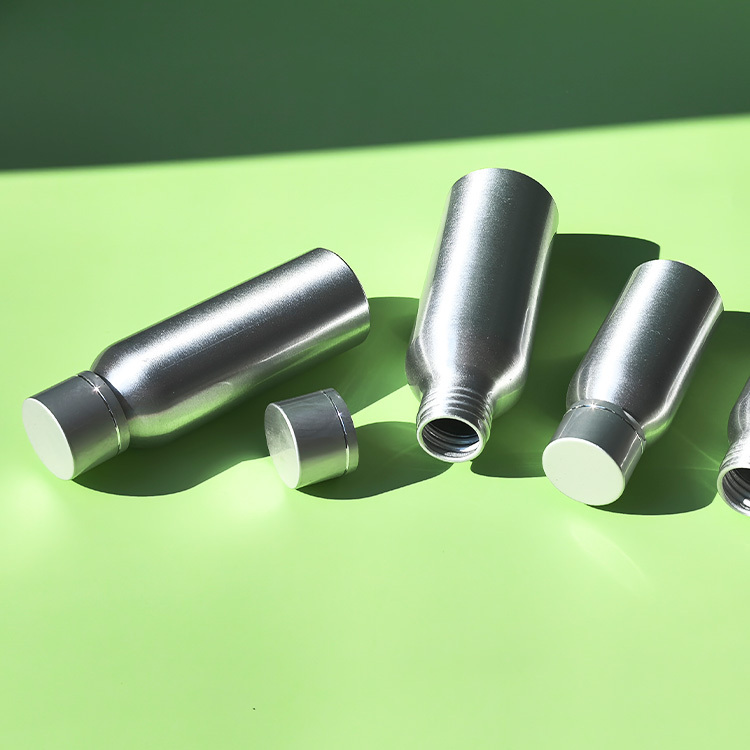Cosmo Round Aluminum Bottles with Plain Cap 30ML 50ML 100ML 120ML 250ML