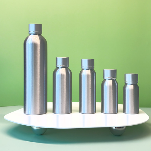 Cosmo Round Aluminum Bottles with Plain Cap 30ML 50ML 100ML 120ML 250ML