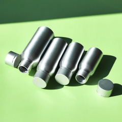 Cosmo Round Aluminum Bottles with Plain Cap 30ML 50ML 100ML 120ML 250ML