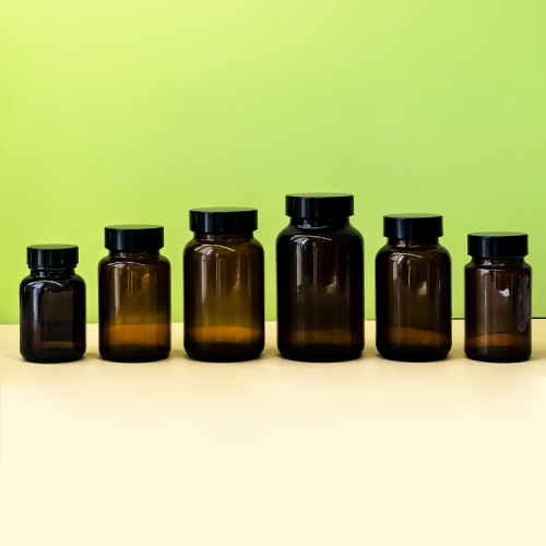 60CC 75cc 100cc 120cc 150cc 200cc Wide Mouth Brown Vitamin Supplement Jar Glass Pill Packer Bottle Amber Bottle Custom Label