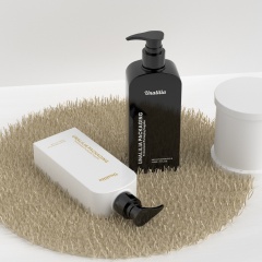 270ml 9oz PETG Plastic Flat Bottle - White Black Lotion Pump Bottle for Shampoo Conditioner Custom Cosmetic Packaging