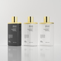 300ml 10oz PETG Plastic Squeeze Bottle - Clear Flat Bottle with Gold Cap for Lotion Shampoo Conditioner Cosmetic Packaging