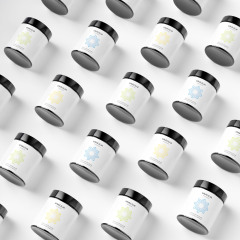 250ml 8oz Black PET Plastic Round Straight Sided Jar for Vitamin Capsule Pill Tablet - Dietary Supplement Packaging Container