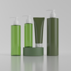 120ml 240ml 430ml Green Cylinder PET Plastic Bottles for Lotion Shampoo - 100g Cream Tube Custom Cosmetic Packaging