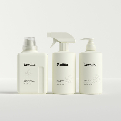 500ml White Cleanser Round Trigger Spray Bottle - PET Liquid Soap Pump Bottle - 600ml Laundry Detergent PE Bottle