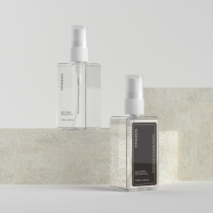 100ml Clear PETG Square Bottles - 3.38oz Fine Mist Spray Plastic Bottles for Perfume Custom CosmeticPackaging