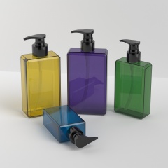 150ml 200ml 300ml Rectangle PETG Plastic Bottle - Clear Lotion Pump Bottle for Shampoo Conditioner Custom Cosmetic Packaging