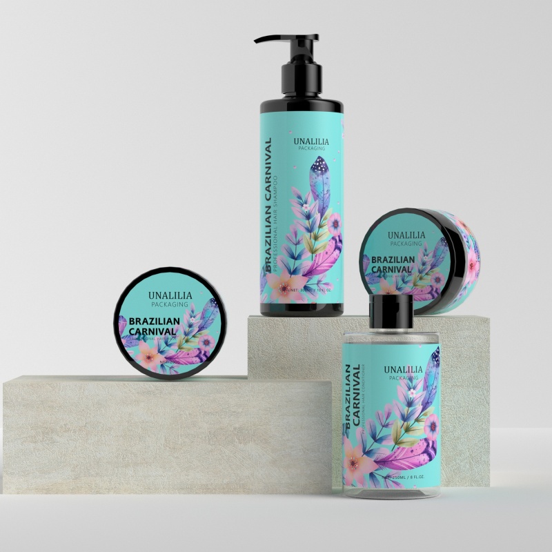Custom Cosmetic Packaging - 300ml Black Plastic Pump Bottle - 250ml Clear Plastic Round Bottle - 100g 200g Clear Cream Jars