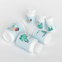 White Round HDPE Plastic Bottles for Vitamin Capsule Pill Tablet - Dietary Supplement Packaging Bottles 30cc~200cc