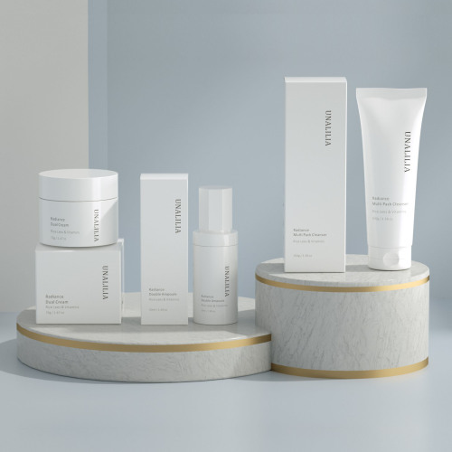 Custom Luxury Cosmetic Packaging - 70g Cream Jar - 100g Cleanser Tube - 50ml Plastic Lotion Bottle with Box