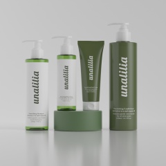 120ml 240ml 430ml Green Cylinder PET Plastic Bottles for Lotion Shampoo - 100g Cream Tube Custom Cosmetic Packaging