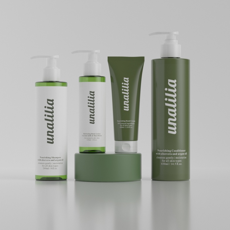 120ml 240ml 430ml Green Cylinder PET Plastic Bottles for Lotion Shampoo - 100g Cream Tube Custom Cosmetic Packaging