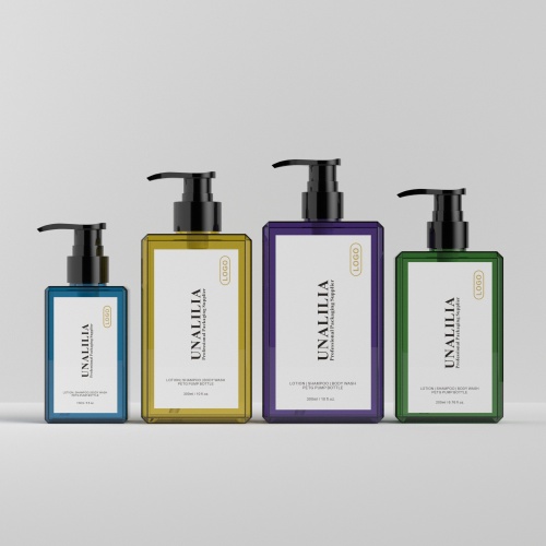 150ml 200ml 300ml Rectangle PETG Plastic Bottle - Clear Lotion Pump Bottle for Shampoo Conditioner Custom Cosmetic Packaging