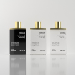 300ml 10oz PETG Plastic Squeeze Bottle - Clear Flat Bottle with Gold Cap for Lotion Shampoo Conditioner Cosmetic Packaging