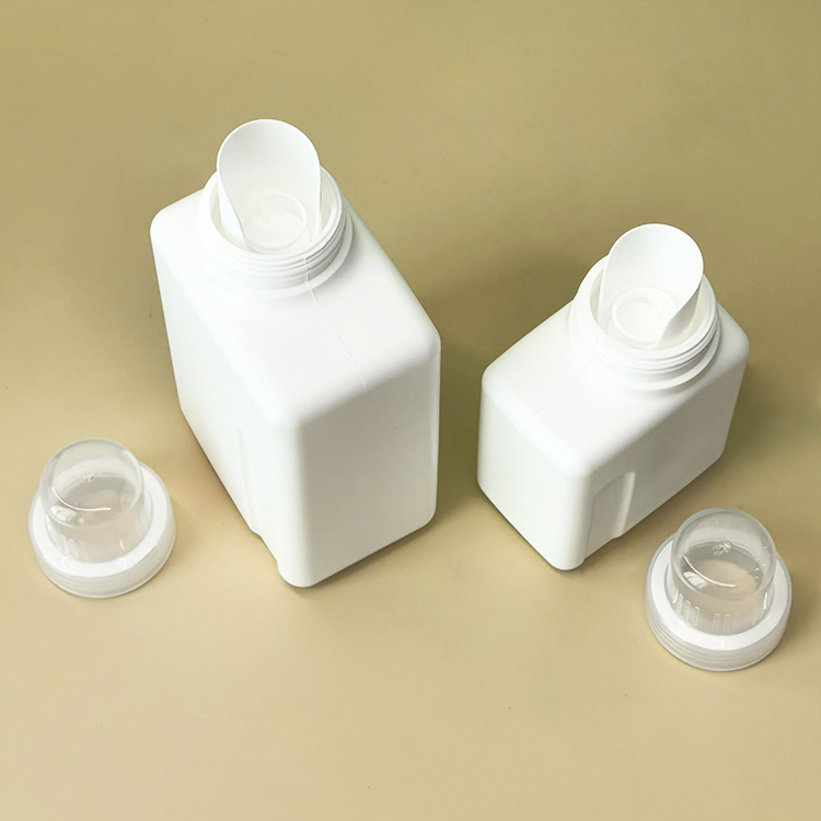 Factory-produced 250ML, 600ML, and 1000ML PE daily chemical packaging square laundry detergent bottles with logo printing available