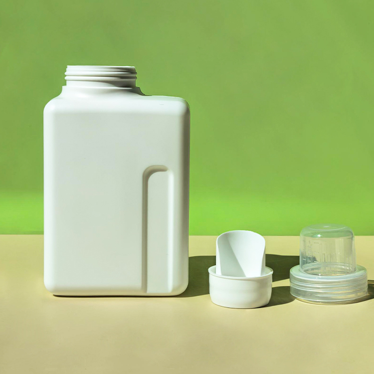 Factory-produced 250ML, 600ML, and 1000ML PE daily chemical packaging square laundry detergent bottles with logo printing available
