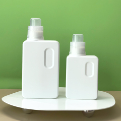 Factory-made 300ML 500ML HDPE square laundry detergent bottles for daily chemical packaging. Customizable colors and logos
