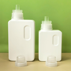 Factory-made 300ML 500ML HDPE square laundry detergent bottles for daily chemical packaging. Customizable colors and logos