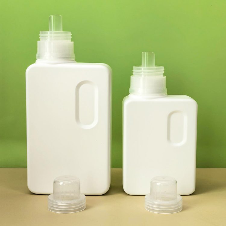 Factory-made 300ML 500ML HDPE square laundry detergent bottles for daily chemical packaging. Customizable colors and logos