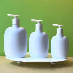 New hot-selling 200ML300ML500ML press pet plastic shampoo shower gel body lotion packaging flat bottle