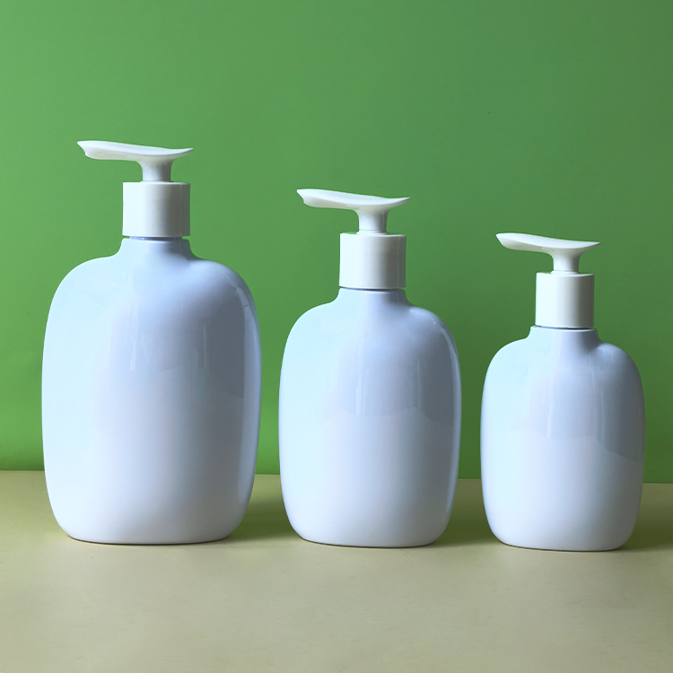 New hot-selling 200ML300ML500ML press pet plastic shampoo shower gel body lotion packaging flat bottle