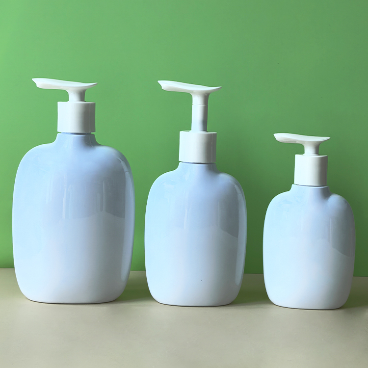 New hot-selling 200ML300ML500ML press pet plastic shampoo shower gel body lotion packaging flat bottle