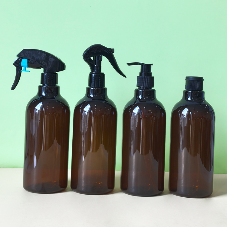 PET500ml long neck shampoo and shower gel refill bottle empty bottle can be customized color printing LOGO