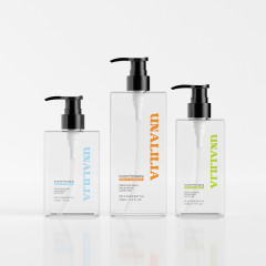 Wholesale Luxury PETG Plastic Square Flat Bottle with Pump for Body Lotion Skincare Cream Shampoo Cosmetic Packaging