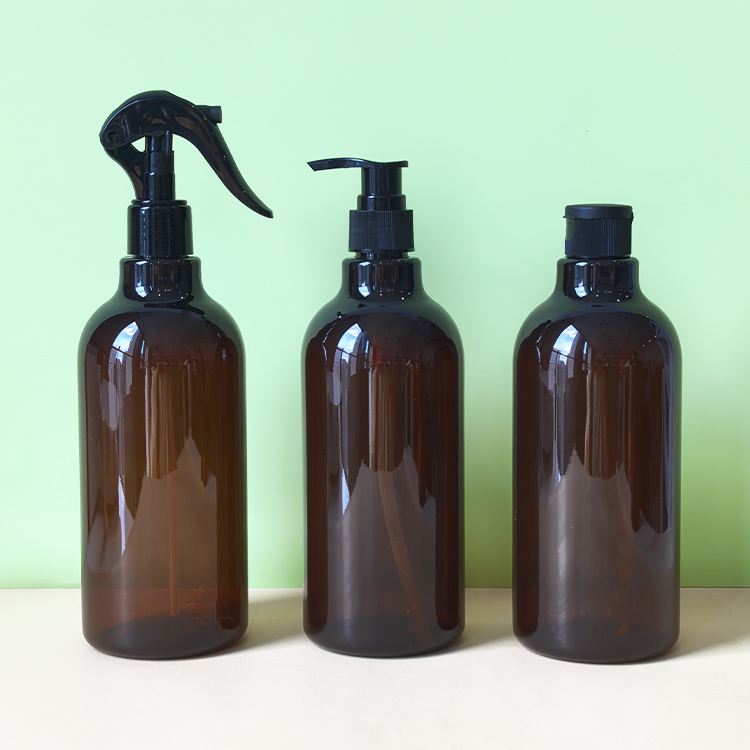 PET500ml long neck shampoo and shower gel refill bottle empty bottle can be customized color printing LOGO
