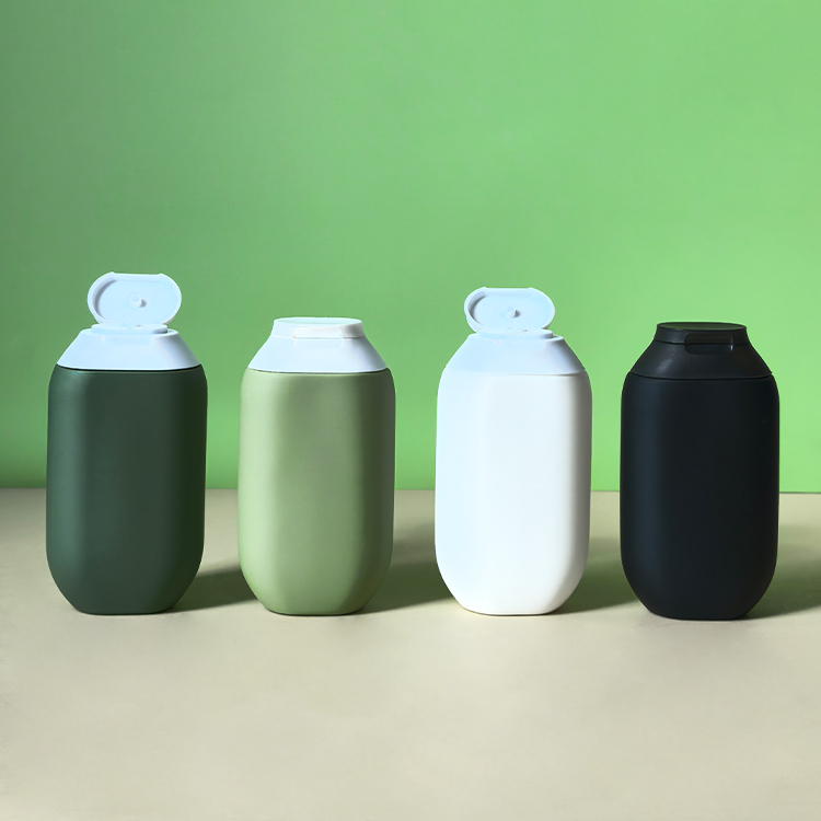 HDPE Plastic Oval Squeeze Bottle with Flip Top Cap 100ml 200ml