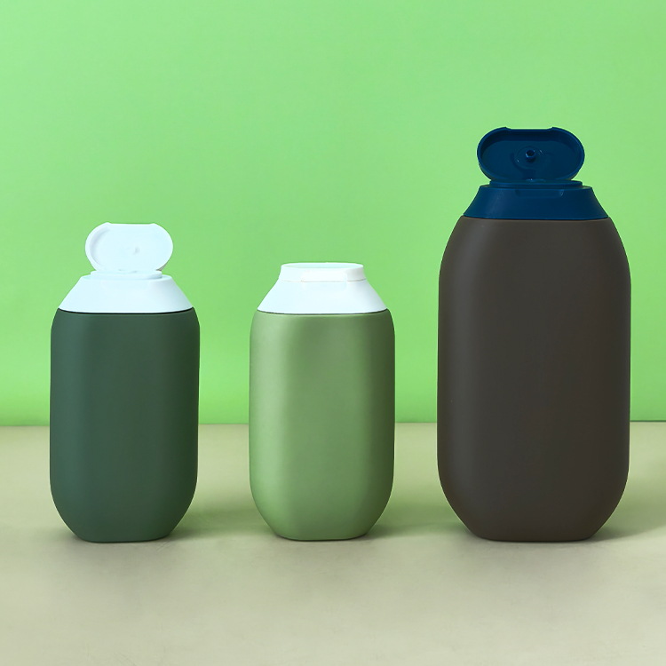 HDPE Plastic Oval Squeeze Bottle with Flip Top Cap 100ml 200ml