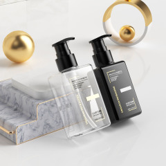 100ml 150ml Luxury PETG Plastic Black Square Flat Pump Bottles for Body Wash Lotion Skincare Cream Cosmetic Packaging