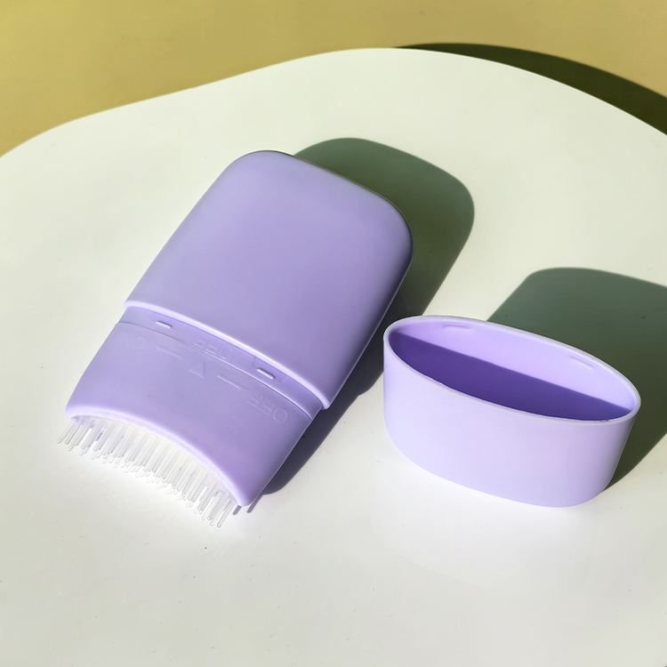80ml Purple Plastic Squeeze Bottle with Comb Brush | Hair Dye Scalp Care Applicator Cosmetic Bottle