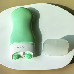 120ml Green Double Roller Neck Massage Cream Flat Plastic Bottle