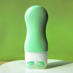 120ml Green Double Roller Neck Massage Cream Flat Plastic Bottle