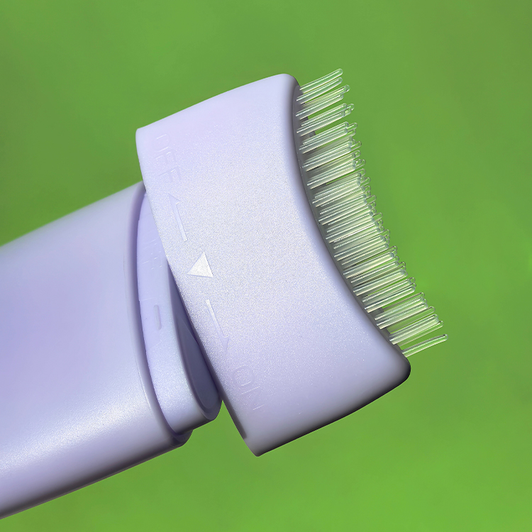 80ml Purple Plastic Squeeze Bottle with Comb Brush | Hair Dye Scalp Care Applicator Cosmetic Bottle