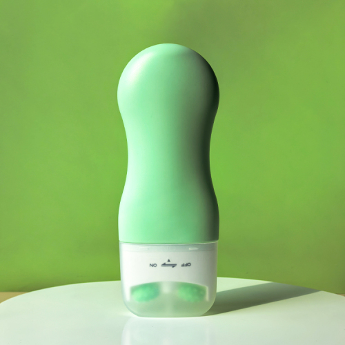 120ml Green Double Roller Neck Massage Cream Flat Plastic Bottle