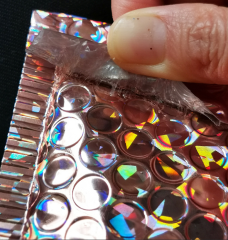 Rose Gold Laser Film Self-Seal Bubble Mailers Bags for E-Commerce Clothing Packaging, Express Shipping Bags