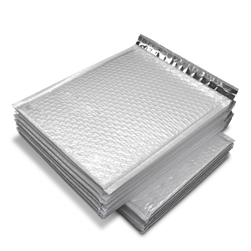 Package Express Bubble Bag White Glossy Pearlescent