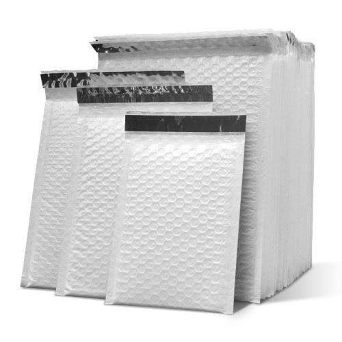 Package Express Bubble Bag White Glossy Pearlescent