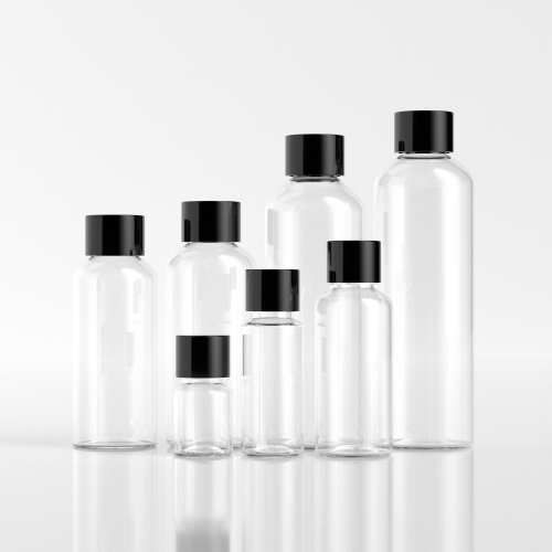 Clear PET Plastic Slim Cosmo Round Bottles 5ml 20ml 30ml 50ml 60ml 100ml 120ml