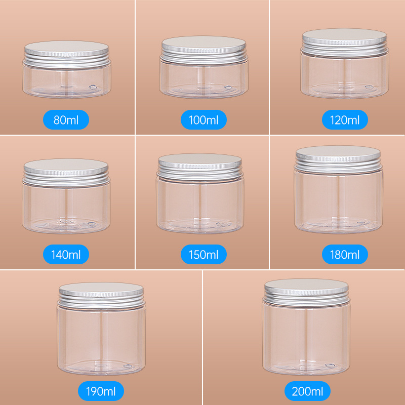68 tooth wide mouth bottle 80ML100ML120ML140ML150ML180ML190ML200ML250ML cosmetics sub-bottle pet plastic transparent cream bottle cream jar