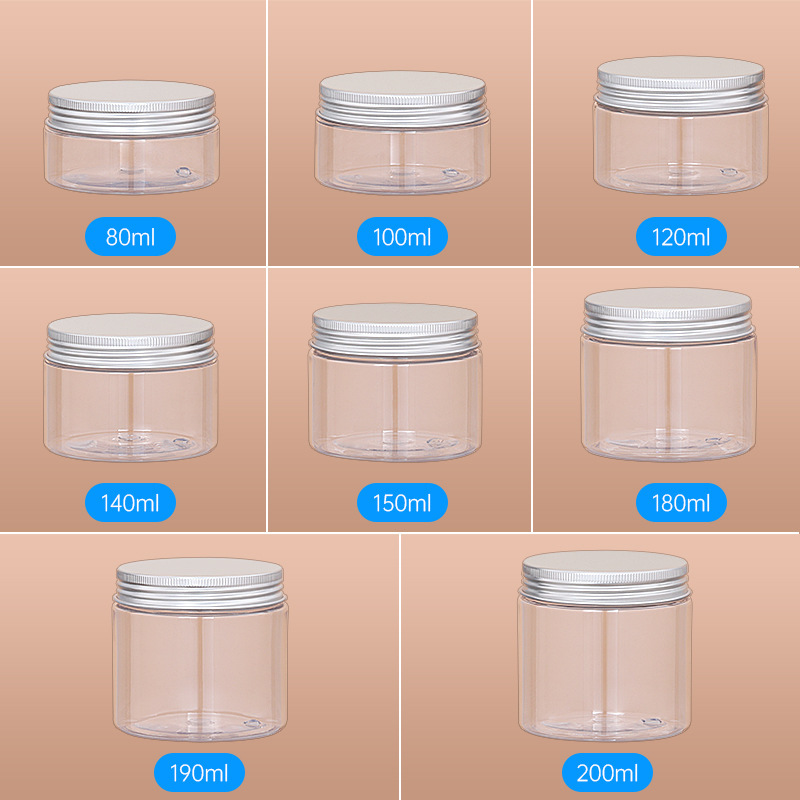 68 tooth wide mouth bottle 80ML100ML120ML140ML150ML180ML190ML200ML250ML cosmetics sub-bottle pet plastic transparent cream bottle cream jar