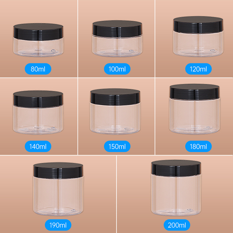 68 tooth wide mouth bottle 80ML100ML120ML140ML150ML180ML190ML200ML250ML cosmetics sub-bottle pet plastic transparent cream bottle cream jar