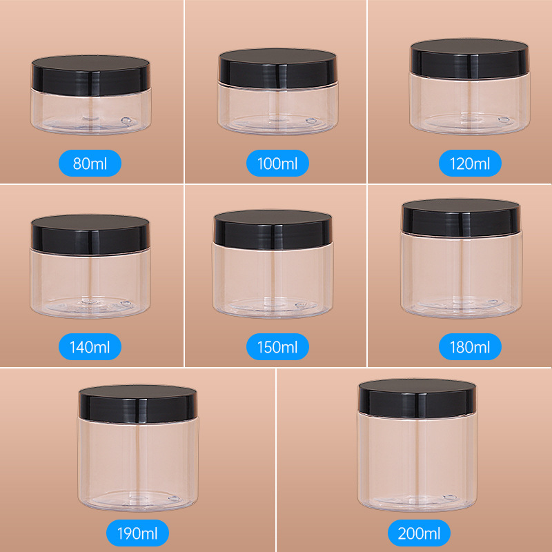 68 tooth wide mouth bottle 80ML100ML120ML140ML150ML180ML190ML200ML250ML cosmetics sub-bottle pet plastic transparent cream bottle cream jar