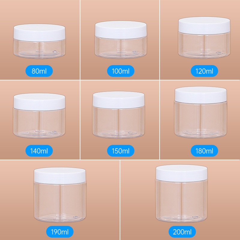 68 tooth wide mouth bottle 80ML100ML120ML140ML150ML180ML190ML200ML250ML cosmetics sub-bottle pet plastic transparent cream bottle cream jar