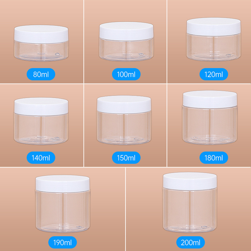 68 tooth wide mouth bottle 80ML100ML120ML140ML150ML180ML190ML200ML250ML cosmetics sub-bottle pet plastic transparent cream bottle cream jar