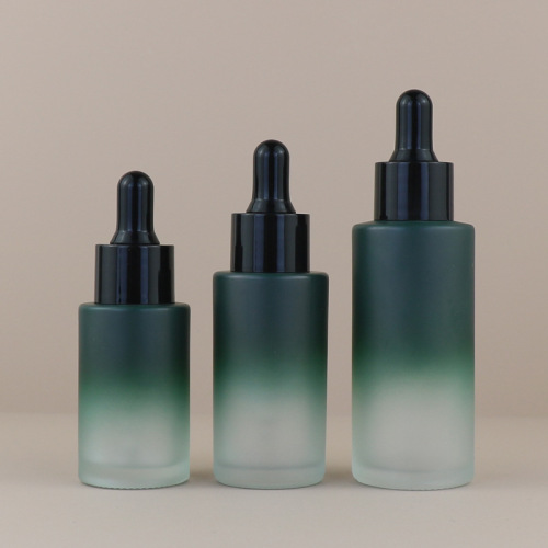 20ml30ml50ml matte black and white glass bottle cosmetic packaging dropper bottle essence oil bottle smooth cover silicone head