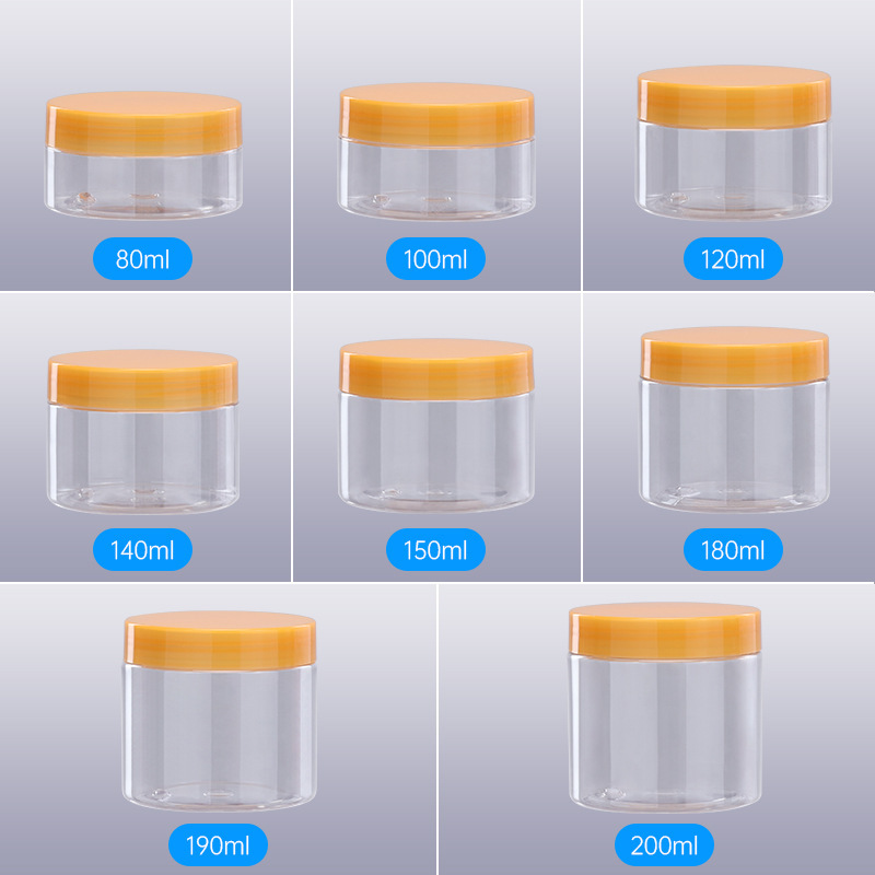 68 tooth wide mouth bottle 80ML100ML120ML140ML150ML180ML190ML200ML250ML cosmetics sub-bottle pet plastic transparent cream bottle cream jar